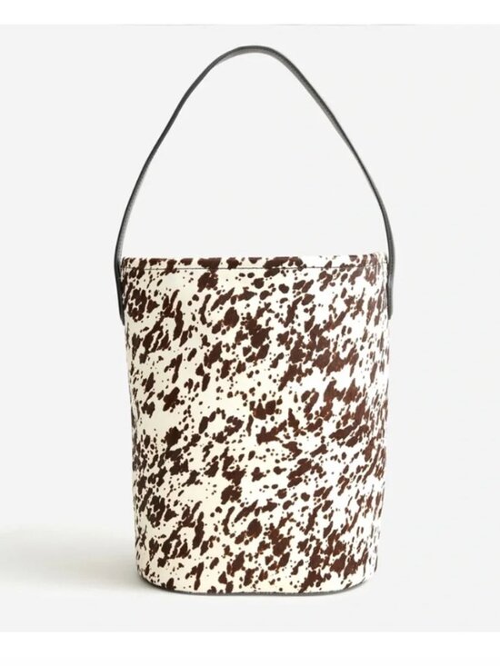 J. Crew Handbags - NWT J. Crew Berkeley Cow Print Bucket Bag in Leather and Calf Hair